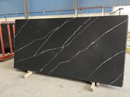 หลอดเลือดดำสีขาว Calacatta Quartz Stone Black Marble Slab Counter Top Countertop For Kitchen Countertop