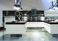 ความหนาแน่นสูงสีดำธรรมชาติ 3000 * 1400 หินควอตซ์ออกแบบสำหรับห้องครัว