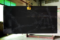 ครัวเคาน์เตอร์หินควอตซ์ประดิษฐ์ Carrara สีดำ 3200 * 1600 * 20mm
