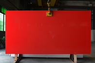 เคาน์เตอร์หินควอตซ์ประดิษฐ์สีแดงประกายแวววาว 3000*1400mm