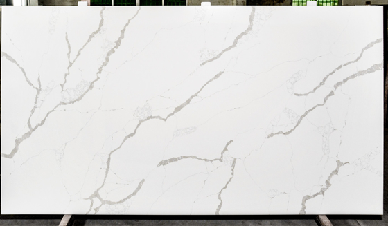 เคาน์เตอร์ควอตซ์ ISO9001 ด้านบน 3200x1600mm ตกแต่งในร่ม