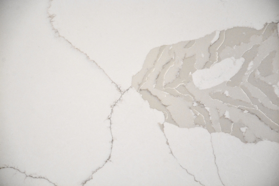 Calacatta White Quartz Stone Solid Surface ความหนา 25mm เคาน์เตอร์ครัว