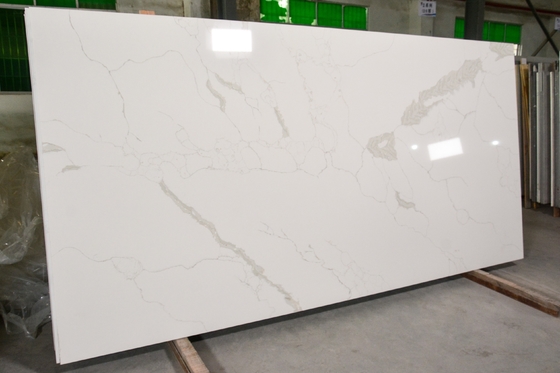 Calacatta White Quartz Stone Solid Surface ความหนา 25mm เคาน์เตอร์ครัว