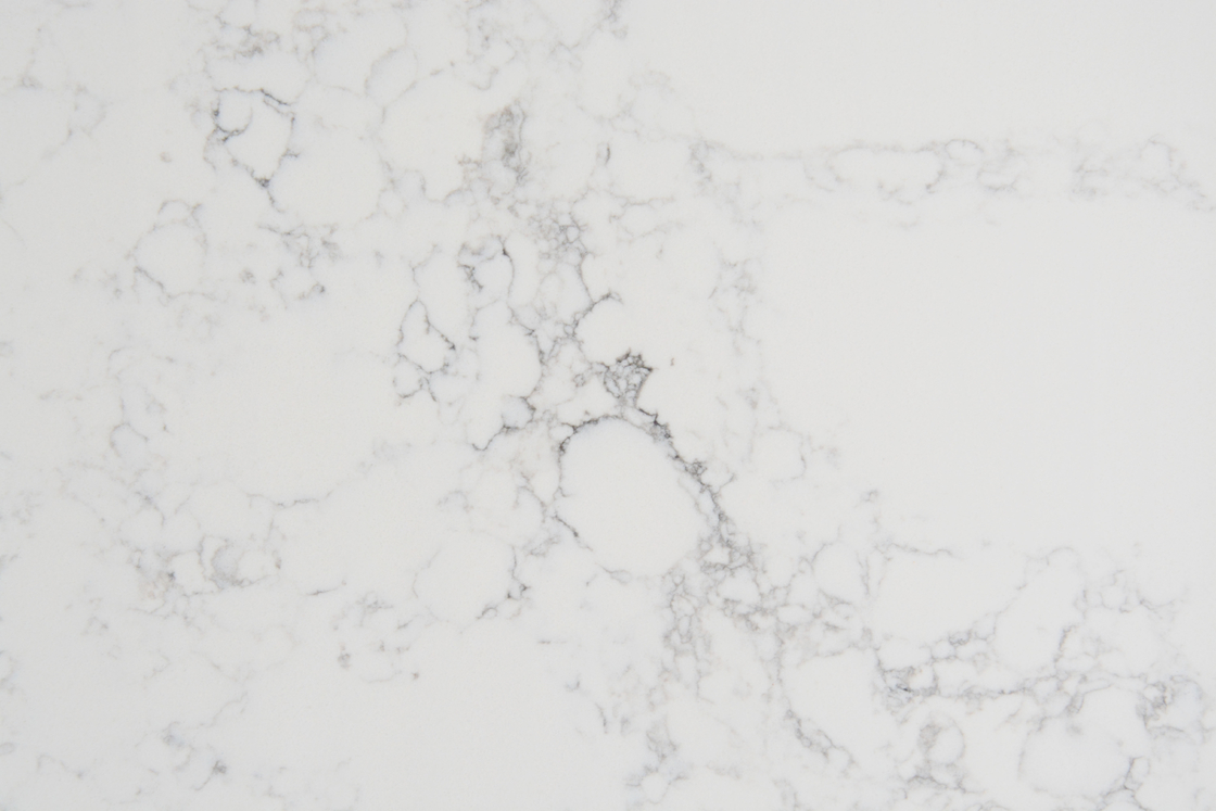 White Carrara เคาน์เตอร์ครัวหินควอตซ์ประดิษฐ์พร้อม Antifouling